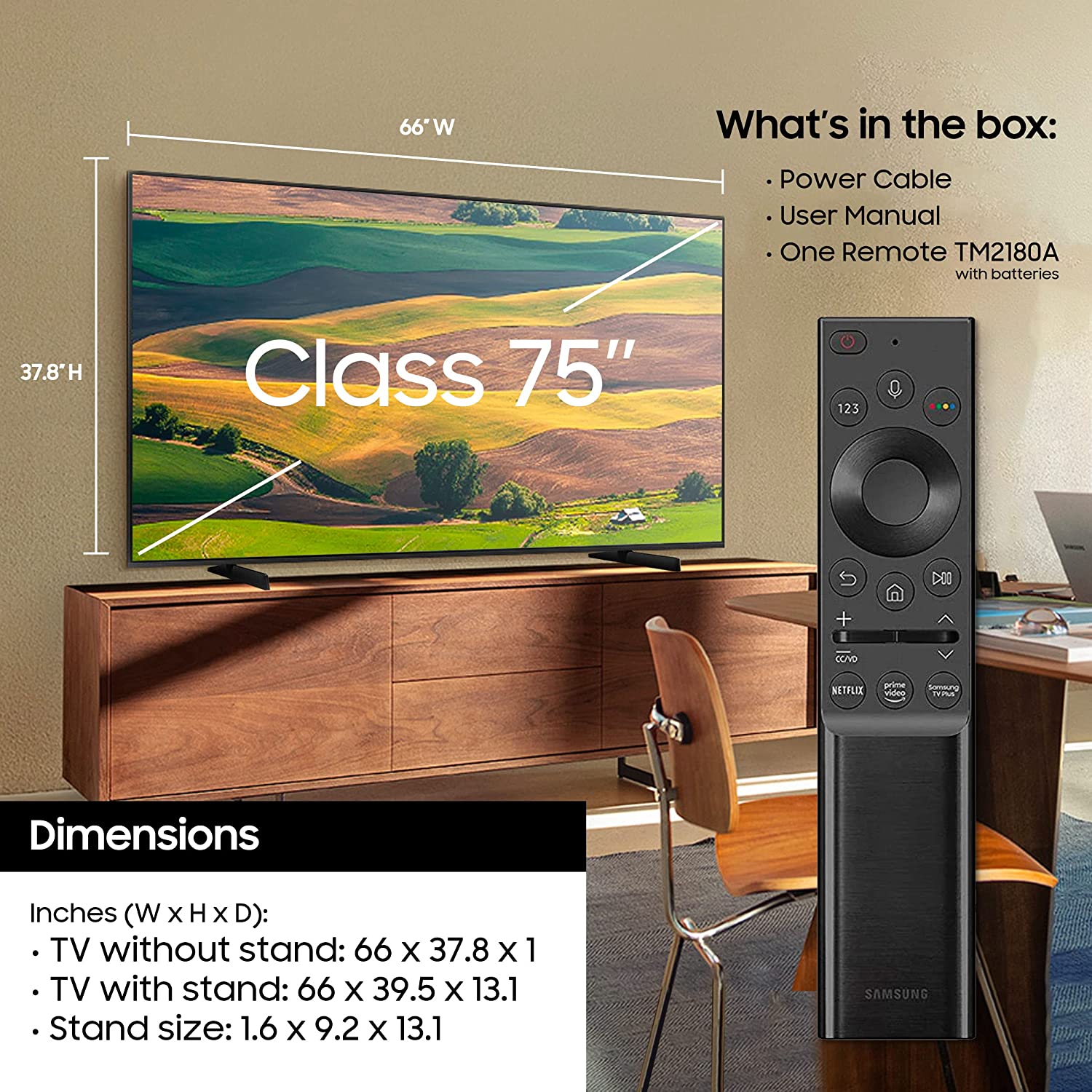 Crystal 4K UHD AU8000 Series HDR, 3 HDMI Ports, Motion Xcelerator, Tap View, PC on TV, Q Symphony, Smart TV with Alexa Built-In (UN85AU8000FXZA, 2021 Model)