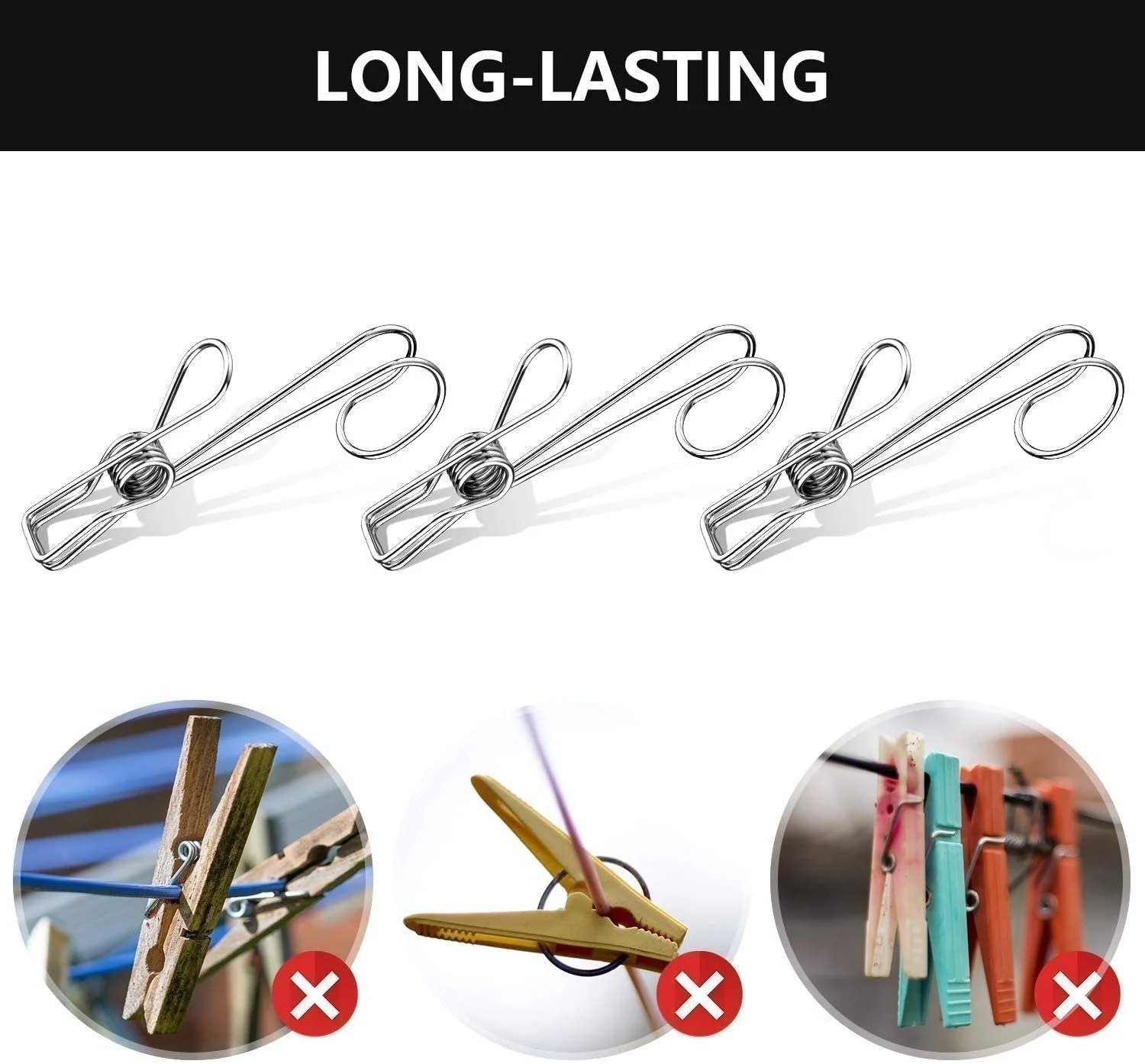 Early Summer Hot Sale 48% OFF - 304 Stainless Steel Metal Long Tail Clip(6 pcs/set)BUY 3 GET 1 FREE NOW