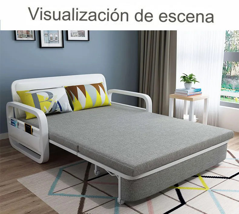 Sofa Cama Sillon Para Casa Convertible En Cama Visitas Diseño Elegante  Comodo