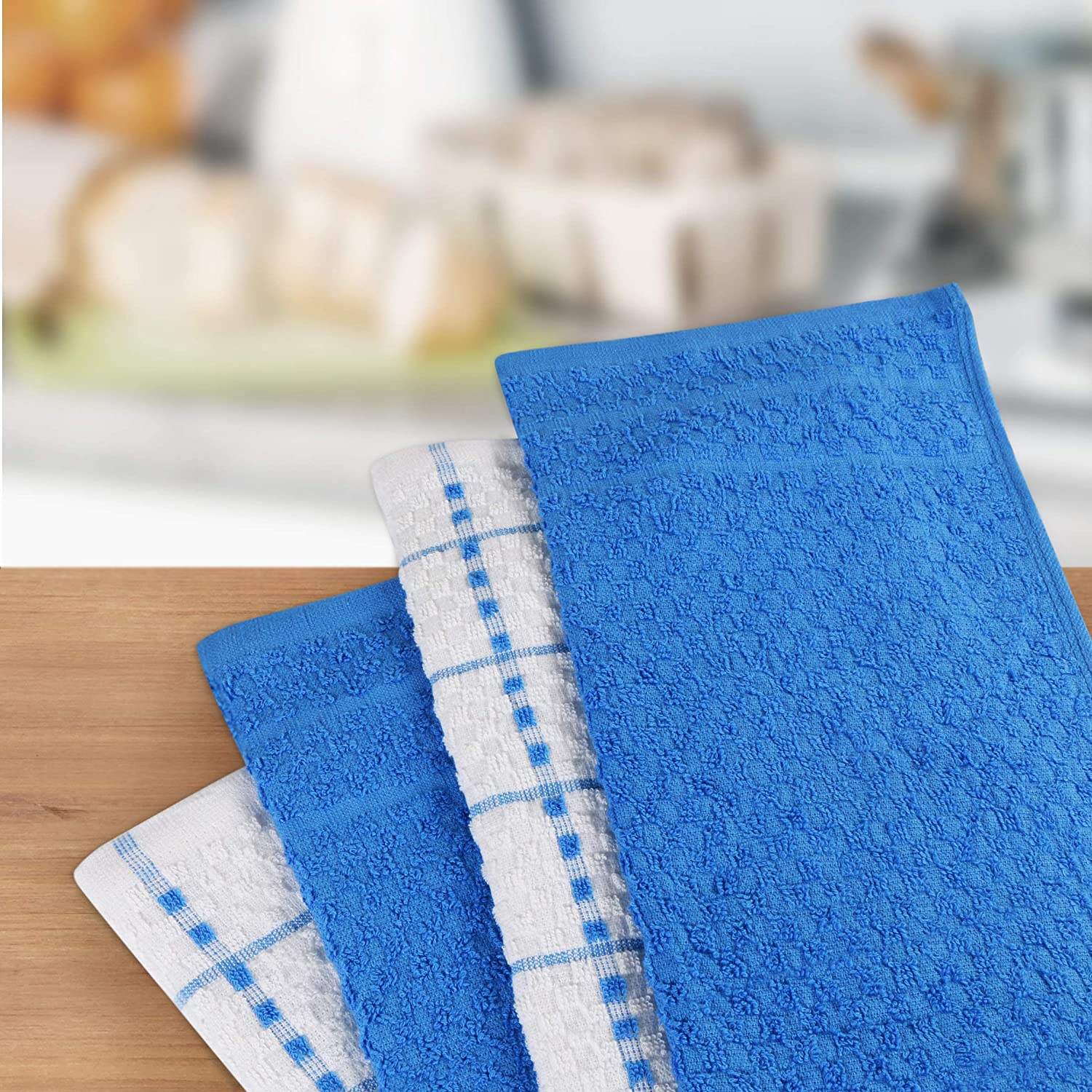 12 Pack] Kitchen Dish Hand Towels, 100% Cotton Dobby Weave, 410GSM Absorbent  Te