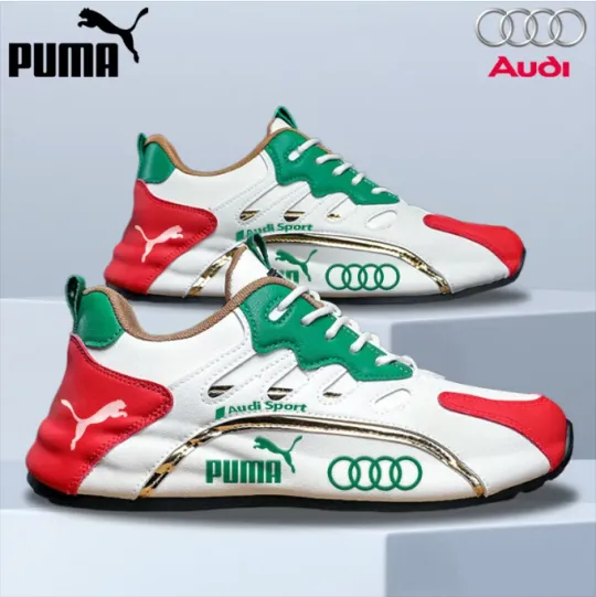 Zapatos de piel PUMA&Audi impermeables, ligeros y cómodos.