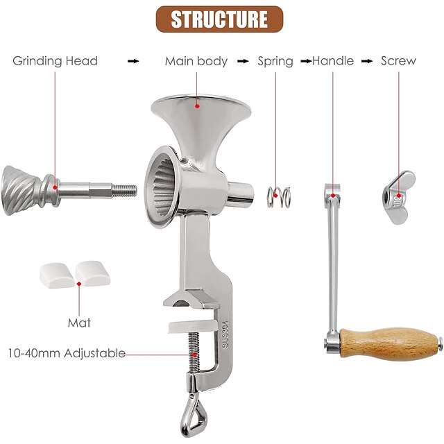 304 stainless steel manual coffee bean grinder hand grinder rice pepper seasoning grinder
