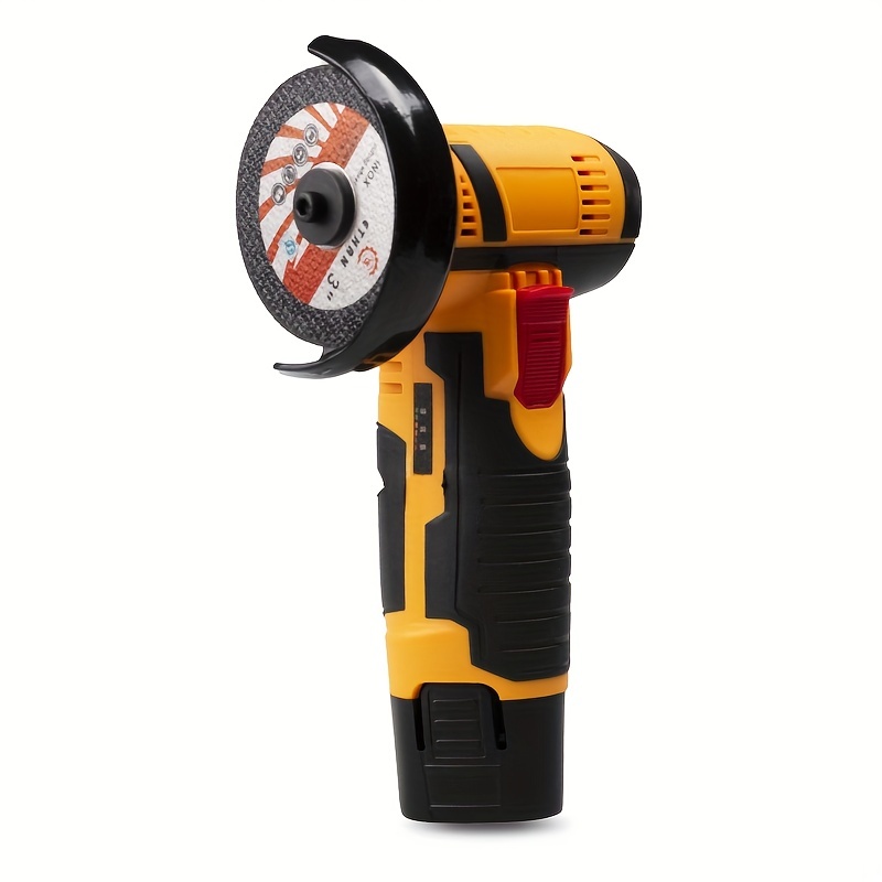 Mini Angle Grinder, 19500rpm Electric Grinding Tool, Handheld with 12V 3900mAh Rechargeable Lithium Battery, 2 Discs Included, Lightweight, US Plug, for Polishing Ceramic, Wood, Stone, Steel