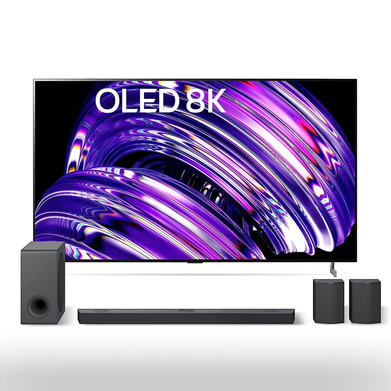 88-inch 8K SmartTV with Alexa Built-in OLED88Z2PUA S95QR 9.1.5ch Sound Bar w/6ch Rear Speakers, Center Up-Firing, Dolby Atmos DTS:X,Works w/Alexa,IMAX Enhanced